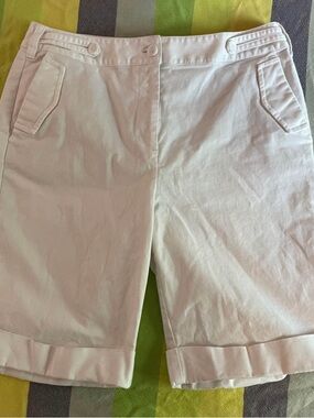 Talbots Cream Stretch Bermuda Shorts